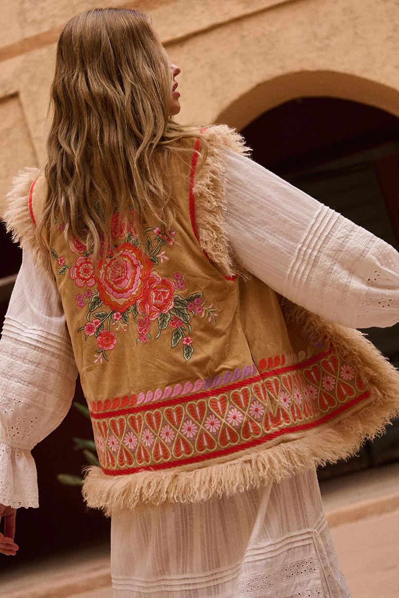 Full Bloom Embroidered Vest