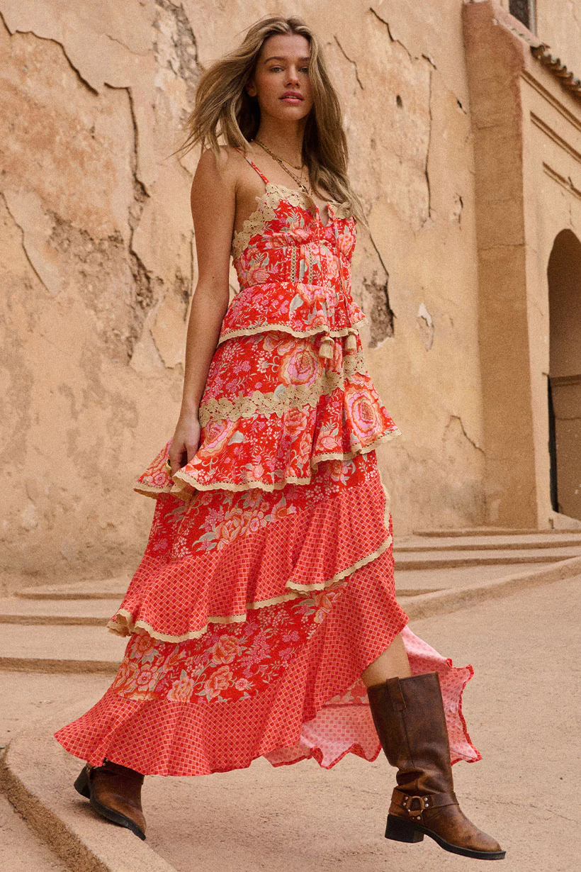 Full Bloom Ruffle Soirée Dress