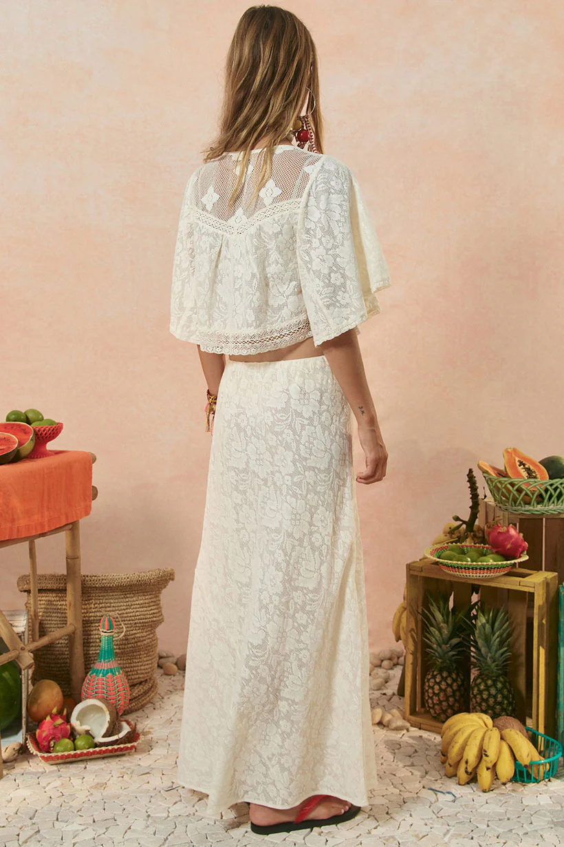 Free Love Lace Bias Skirt